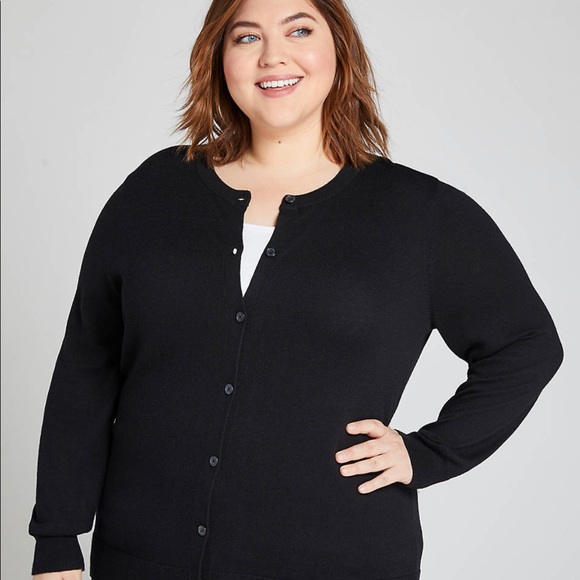 Button-Front Cardigan Black size 18/20 - Picture 4 of 5